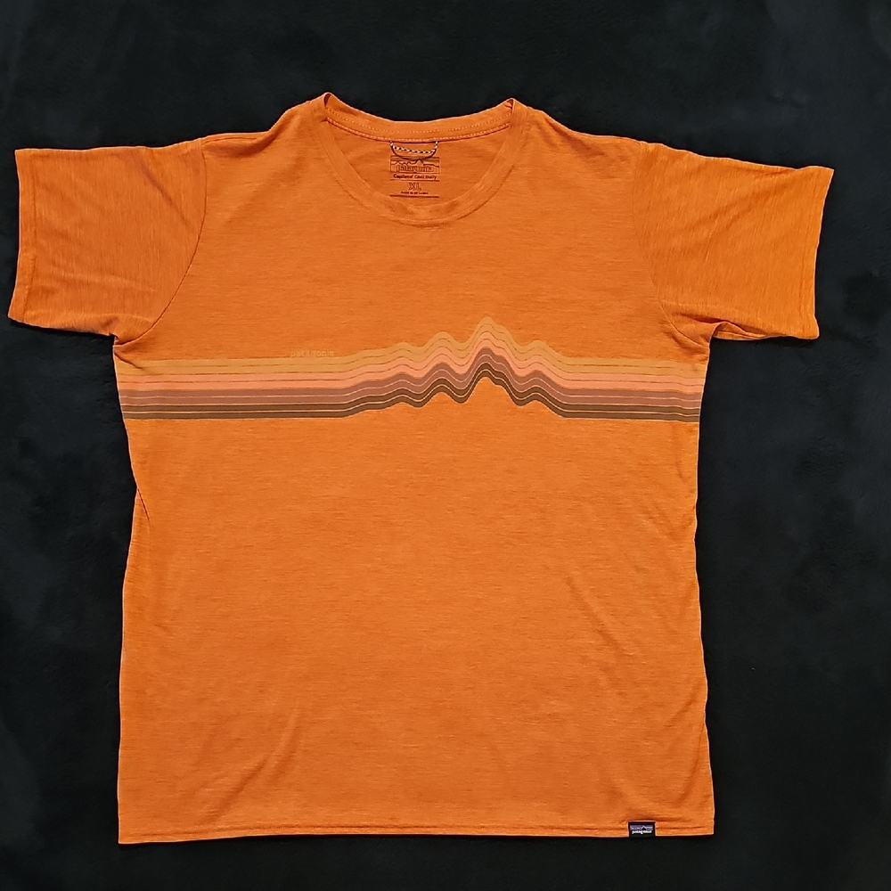 Patagonia Women's Capilene Cool Day Vibrant Orange Graphic Tee